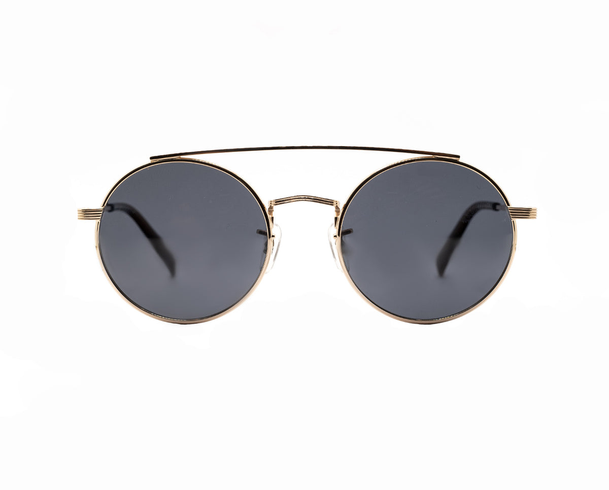 Black sunglasses with gold bar online