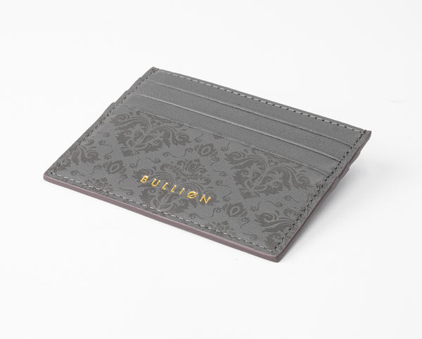 Premium Grey Leather Card Holder