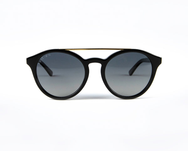 Black Round Mens Luxury Polarised Sunglasses