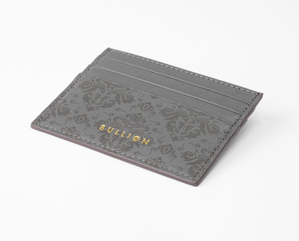 Leather Card Holder - Grey